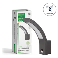 GREEN TECH LED zidna svjetiljka sa senzorom Kfs-053S 15 W 3000 K IP54, crna