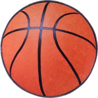 VITAUS Narančasti periv dječji tepih ø120 cm Basketball