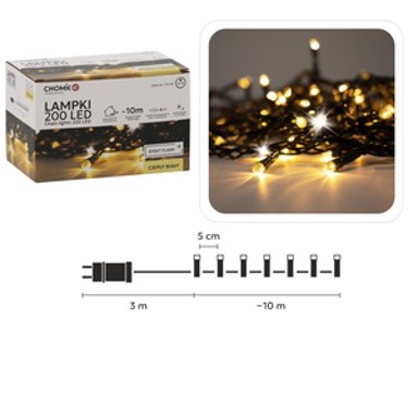 Božićne LED lampice 200L, IP44, toplo bijela, 10 m, efekt bljeska