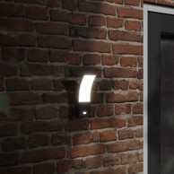 Vanjske LED zidne svjetiljke sa senzorima, 2 kom, aluminij, bijele