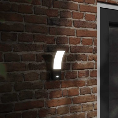 Vanjske LED zidne svjetiljke sa senzorima, 2 kom, aluminij, bijele