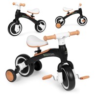 ECOTOYS Bicikl za ravnotežu s pedalama, bočni kotači za vježbanje 3u1, crni