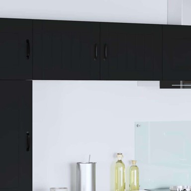 Zidni kuhinjski ormarić s policom 50 x 31 x 40 cm, crni