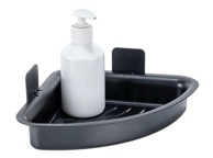 ALLSTAR Kupaonska polica Parma, plastična, bez bušenja, crna