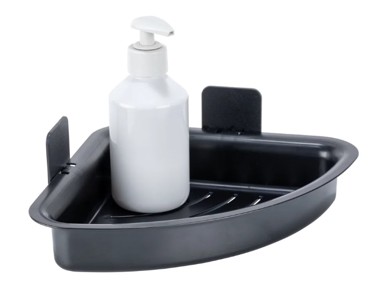 ALLSTAR Kupaonska polica Parma, plastična, bez bušenja, crna