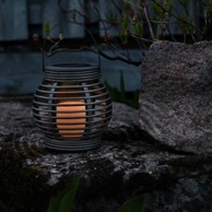 STAR TRADING Smeđa solarna LED lampa prikladna za eksterijer Rotanga, visina 16 cm