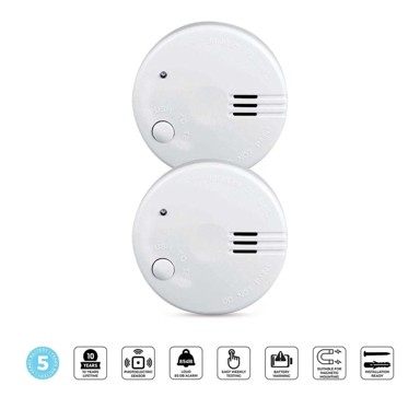 ALECTO Mini detektor dima s 5-godišnjom baterijom, 2 kom., bijeli