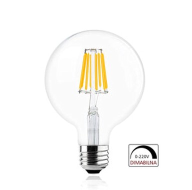 X-LIGHT Retro Filament LED žarulja G125 E27, 4W, 2700K, 360 lm, dimabilna, toplo bijela