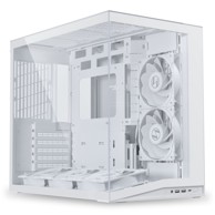 LIAN LI Kućište O11 Dynamic Mini V2 Flow Mini-ATX s kaljenim staklom bijelo s 5×120 mm ventilatora