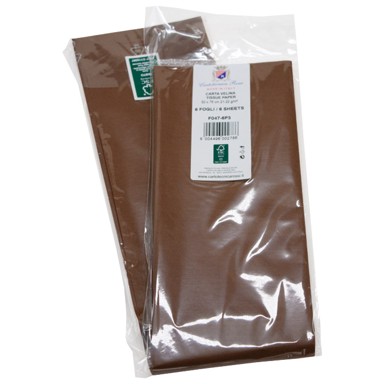 CARTOTECNICA ROSSI Ukrasni papir Tissue F047, 50 x 76 cm, 6 kom, blister, smeđi