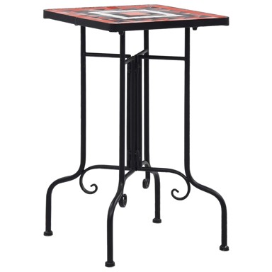 Mozaični bočni stolić boja cigle i bijeli keramički