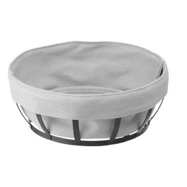 HENDI Crno-siva košara za pecivo s tekstilnom podstavom, ø 22 cm