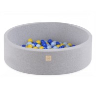 PLUSH NEST Bazen s 200 loptica, 90x30 cm, svijetlo sivi