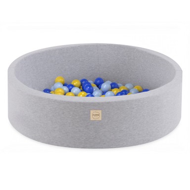 PLUSH NEST Bazen s 200 loptica, 90x30 cm, svijetlo sivi