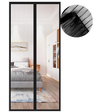 NIKCORP Mreža protiv komaraca za vrata, 90 x 215 cm, crna