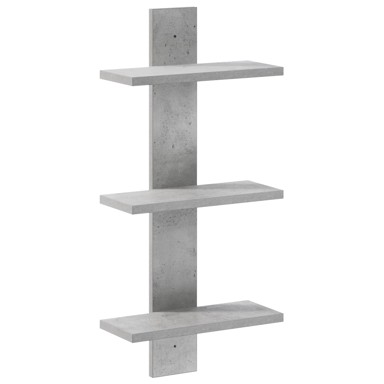 Zidna polica 30 x 13,5 x 64,5 cm od prerađenog drva, betonsko siva