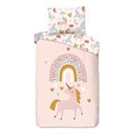 GOOD MORNING Pamučna dječja posteljina za krevet za jednu osobu 140x200 cm Unilove ružičasta