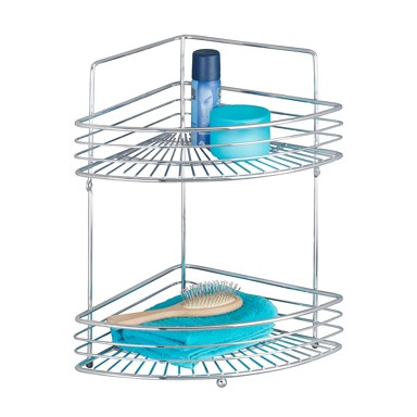 WENKO Kupaonski dodatak Polica žičana kutna mala Milano 2 nivoa