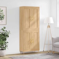 Visoka komoda hrasta sonome 69 5x34x180cm od konstruiranog drva , drvena vrata