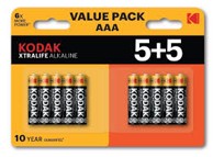 KODAK Alkalne baterije Xtralife, AAA, 10 komada (5+5)
