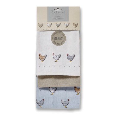 COOKSMART Set od 3 plave pamučne kuhinjske krpe Farmers
