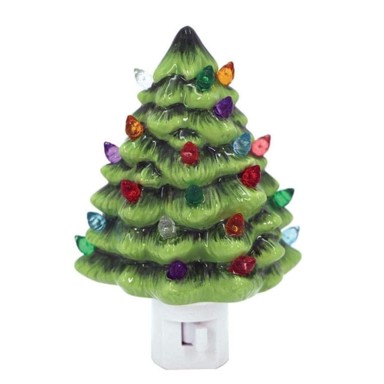 HOME & MARKER Noćna svjetiljka CERANIGHT, blagdanska dekorativna rasvjeta, 30 žaruljica, EU utičnica, snaga 7 W, šarena keramika