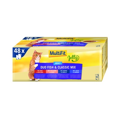 MULTIFIT Hrana za mačke Duo riba i Classic mix u želeu, 4x100 g