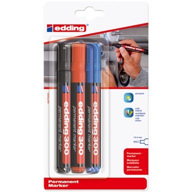 EDDING Marker, okrugli vrh, 3 boje
