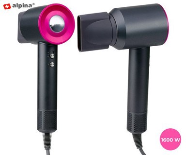 ALPINA Ionsko sušilo za kosu, 3 postavke topline, 2 brzine, 1600 W, sivo
