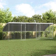 Kućica za pse s pohranom, 3 kom, srebrna, 6 × 2 × 2 m, čelik