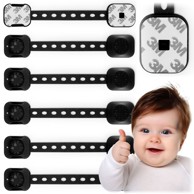 NORTHIX Sigurnosna brava za ormariće, Ricokids 798202, 6 kom, crna