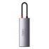 BASEUS Hub adapter 5u1 Metal Gleam Series, USB-C na 3x USB 3.0 + HDMI + USB-C PD