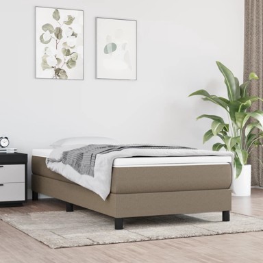 Okvir za krevet s oprugama smeđesivi 90x200 cm od tkanine