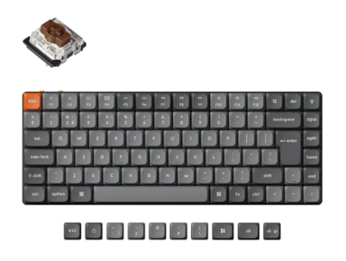 KEYCHRON Mehanička tipkovnica K3 Max K3M-H3-UK, bežična, niskog profila, RGB, siva