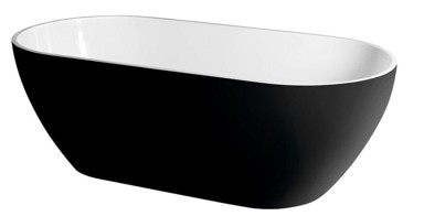 POLYSAN Kada REDUTA, samostojeća, lijevani mramor, 171x81x58 cm, crno/bijela