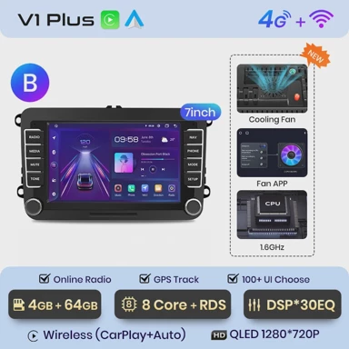 Multimedijalni player za VW / SEAT Leon, Passat B6 B7, Tiguan, Touran, Golf, Polo, V1Plus, 4GB 64GB