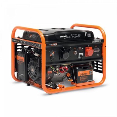 DAEWOO Generator GDA 7500DPE-3, 6 kW, 30 L, benzinski, narančasti/crni
