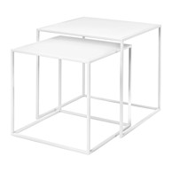 BLOMUS Stolići za kavu Fera set 2 kom 40x40 cm bijeli metalni
