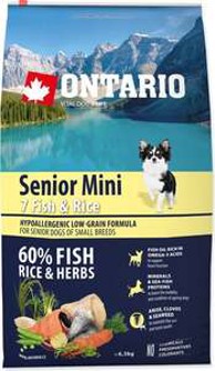 ONTARIO Hrana za pse Senior Dog Mini Breed 6,5 kg, riba i riža
