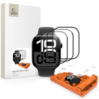 TECH-PROTECT Easy Set Flex zaštitno staklo, 3 kom, za Apple Watch 4/5/6/SE 1/2/3 44 mm, crno