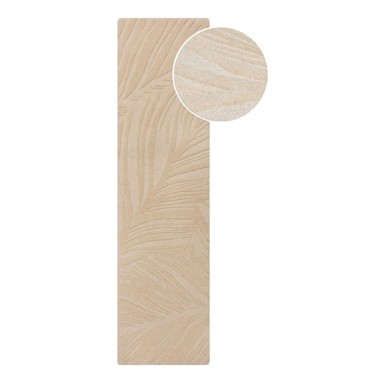 FLAIR RUGS Bež vunena staza 60x230 cm Lino Leaf