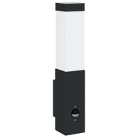 Vanjska zidna svjetiljka sa senzorom nehrđajući čelik, crna
