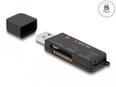 DELOCK Čitač kartica za SD/MicroSD/MS, USB-A
