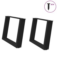 Noge stolića za kavu U-oblika 2 kom crne 60x(42-43) cm čelik