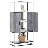 Visoka komoda siva Sonoma 68x35x139 cm Konstruirano drvo i metal