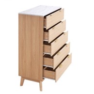 VEVOR Komoda s 5 ladica, 39.9 x 74.9 x 121.9 cm, svijetlo drvo