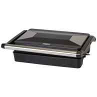 HOME Električni roštilj HG KG 01, crni, preklopni, 1000 W, 23x14,5 cm