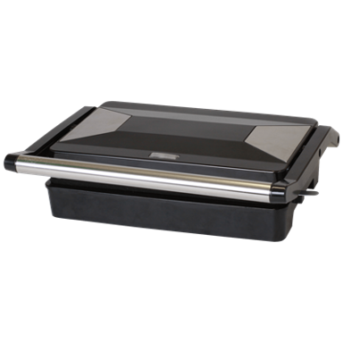 HOME Električni roštilj HG KG 01, crni, preklopni, 1000 W, 23x14,5 cm