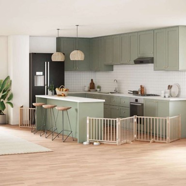 Vrata za pse s vratašcima, 12 panela, sklopiva, 80 x 60 x 2 cm