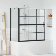 Ekran za kadu i tuš, 116 x 67 x 129,5 cm, crno i prozirno